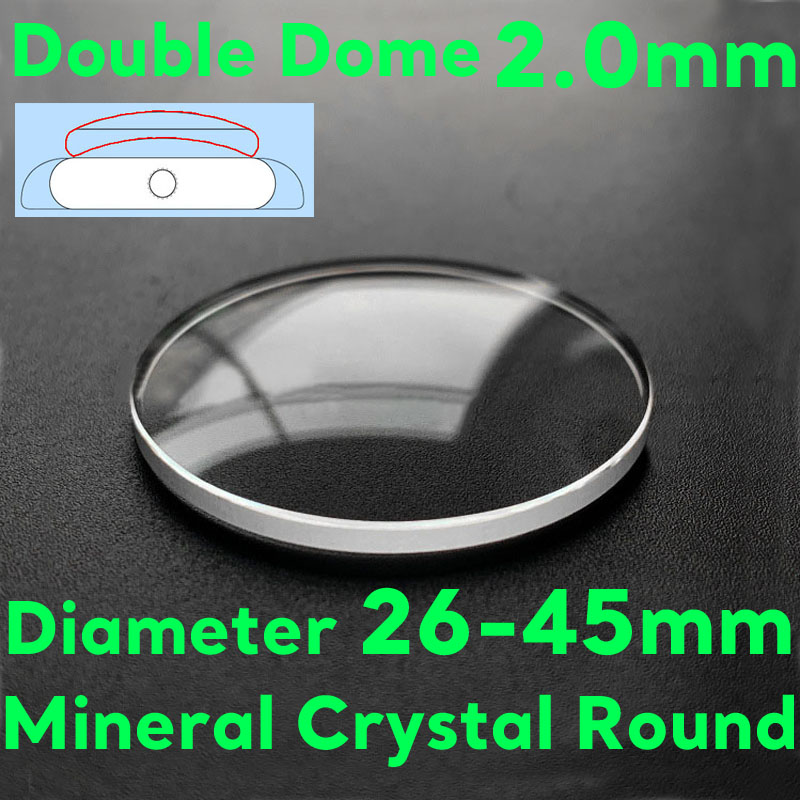 Watch Crystal Replacement - Двойной купол, толщина 2,0 мм, минеральный