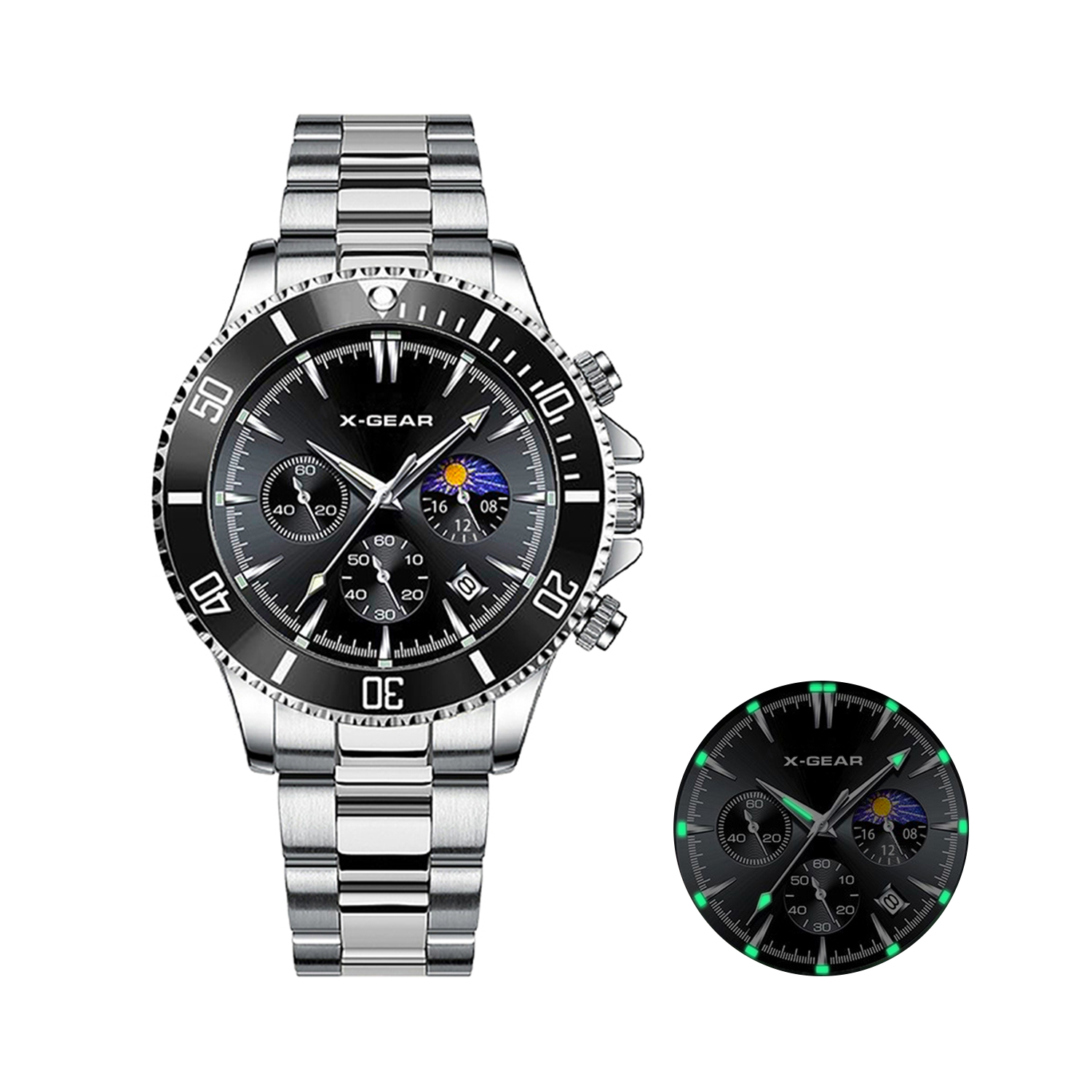 Smartwatch Luxury Watches - Мужские кварцевые часы X-GEAR Fashion Calendar,