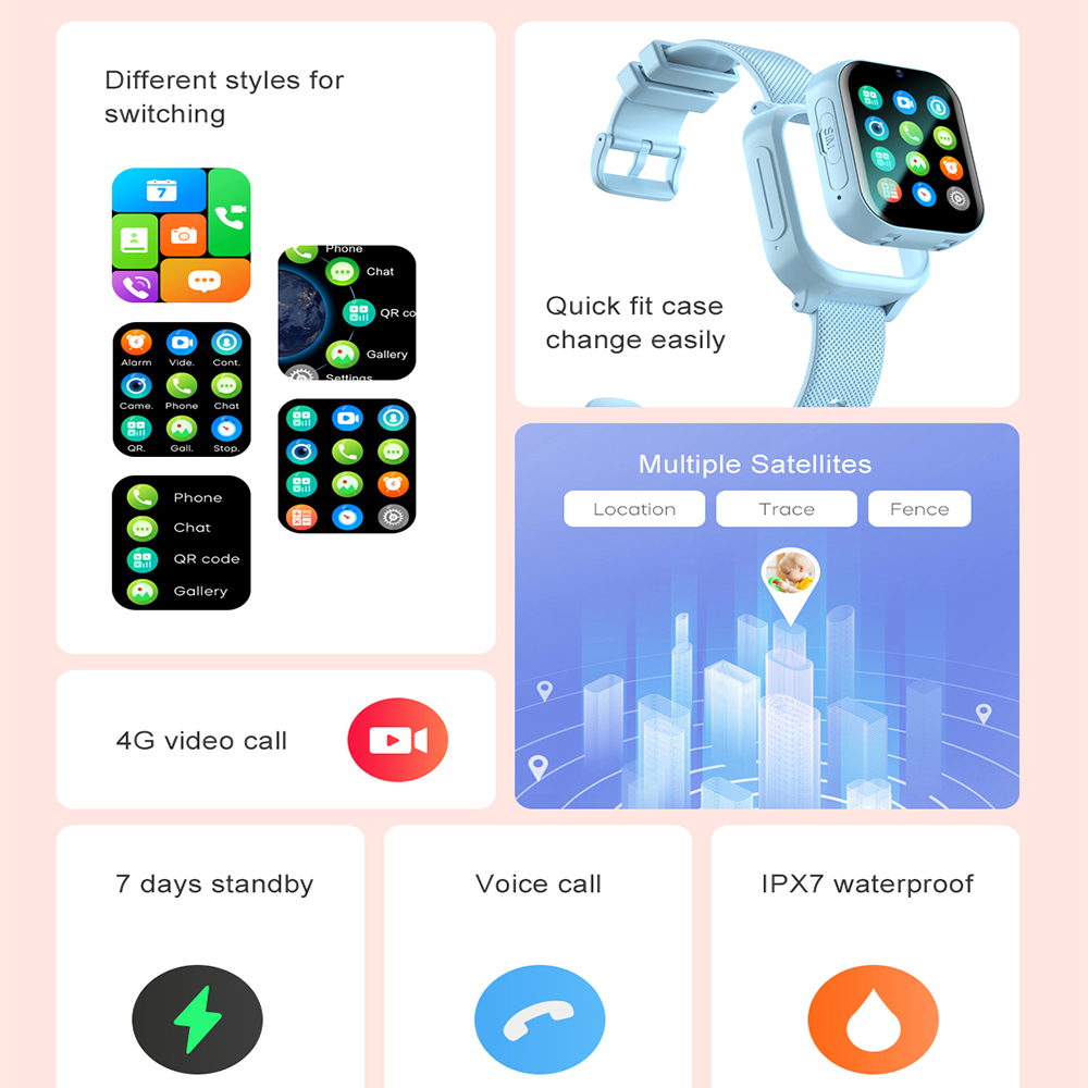 Смарт-часы для детей 4G GPS WI – обзор и цена Smartwatch Watches For Girls Kids