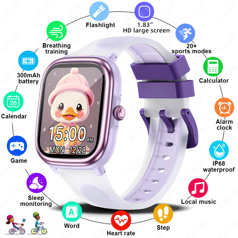 Детские умные часы LIGE 2026,  – обзор и цена Smartwatch Watches For Girls Kids