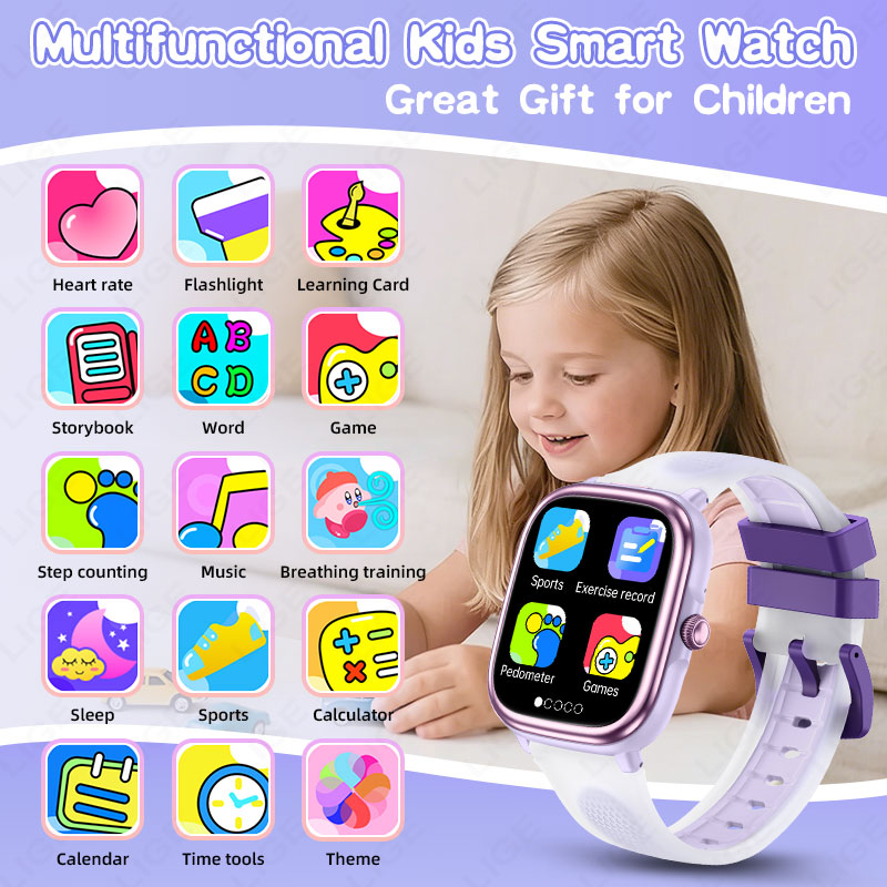 Детские умные часы LIGE 2026,  – обзор и цена Smartwatch Watches For Girls Kids